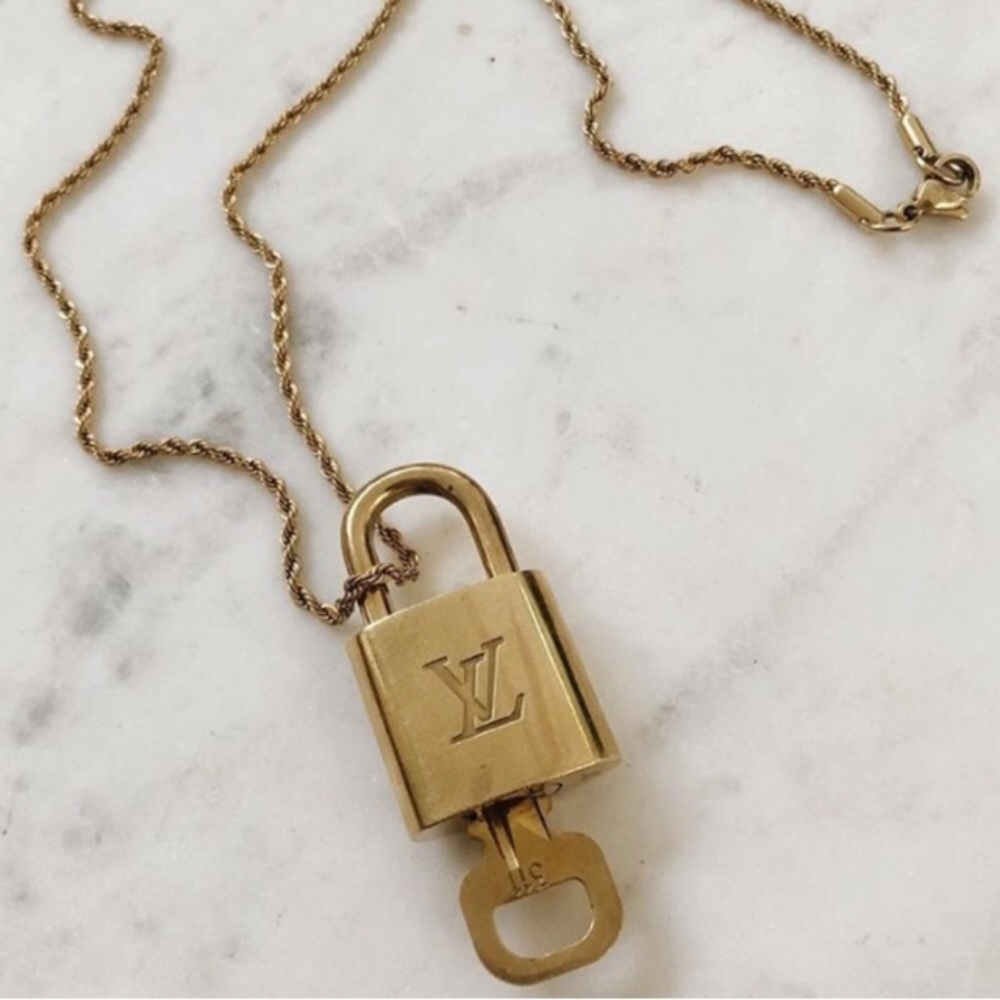 Louis Vuitton Lock & Key Gold Necklace